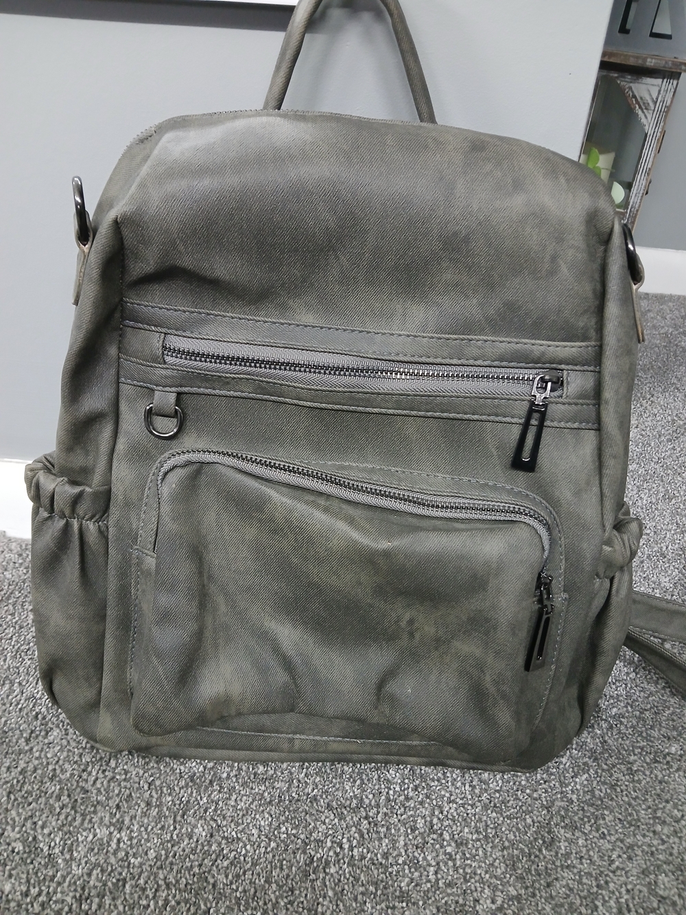 Women's Backpack - Gray/Green
